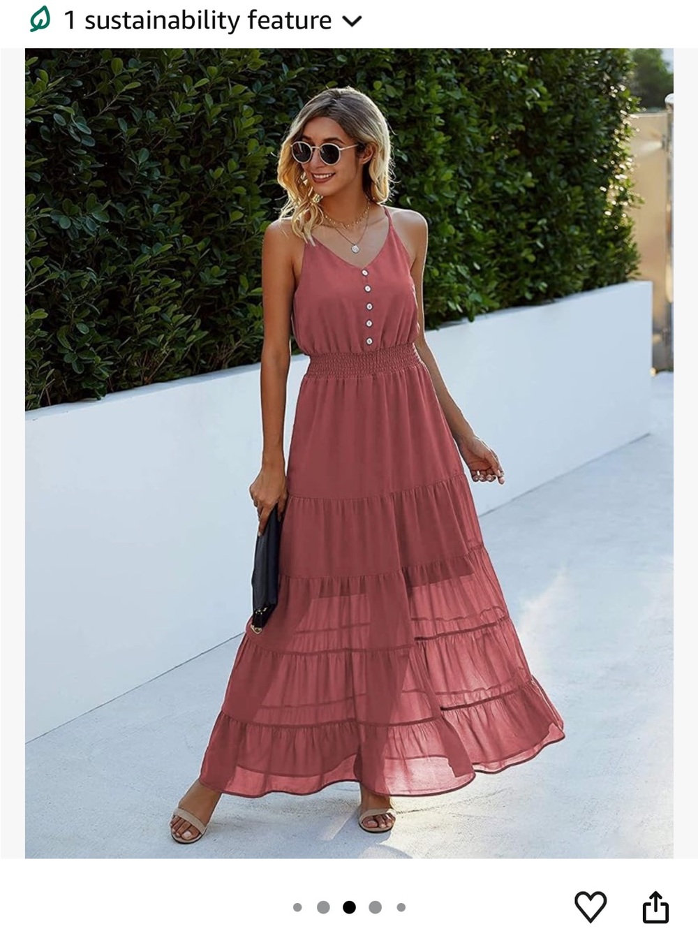 Brand: PrettyGarden (Amazon) Women’s Sleeveless Tiered Maxi Dress - Brick Red